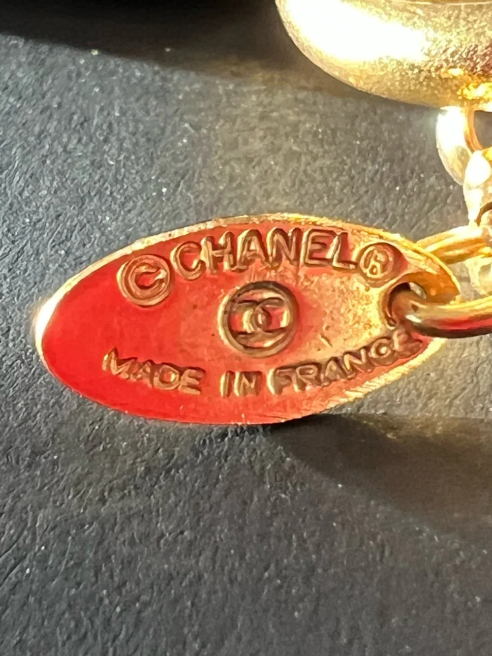 CHANEL Gold Plated Dog Tag Pendant Logo Necklace - Picture 8 of 9
